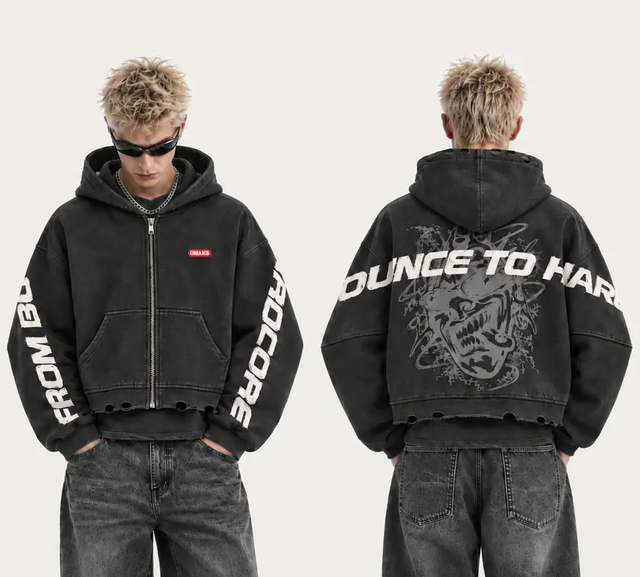 Zip hoodie, produit par Klak